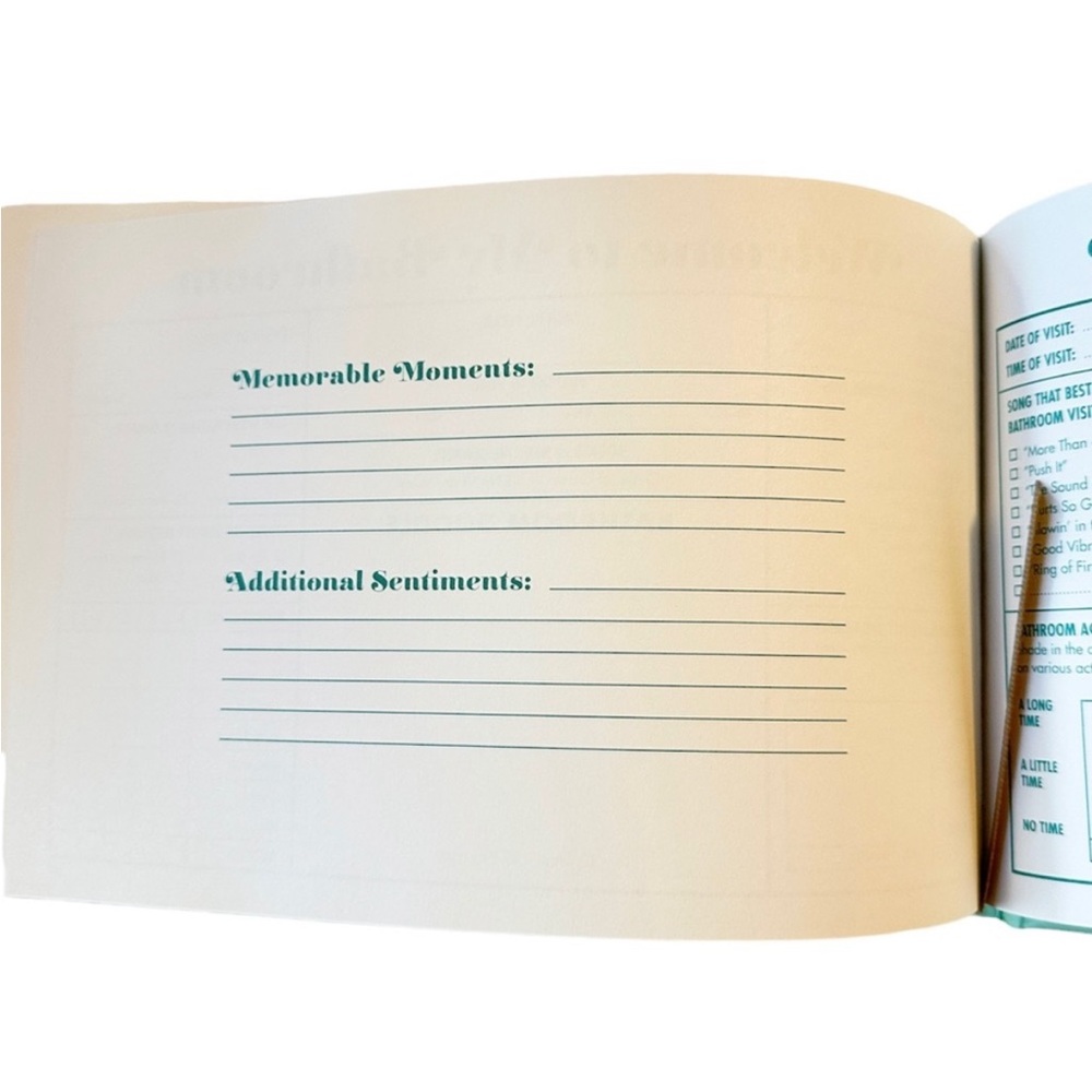 KNOCK KNOCK Bathroom Guest Book - Please Sign In While Sitting Down Hardcover - Picture 3 of 7